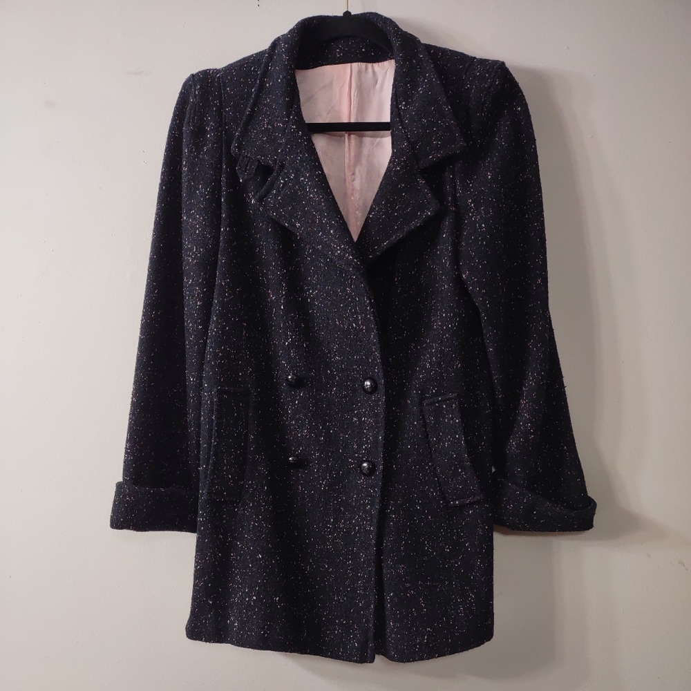 Vintage Saril Wool Blend Midi Peacoat, Size 8